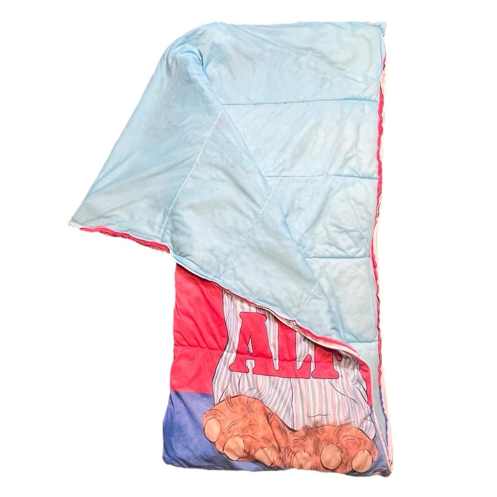 1980s Childs Alf Sleeping Bag Time For A Little Catnap 30 x 57" Kids - Picture 3 of 8